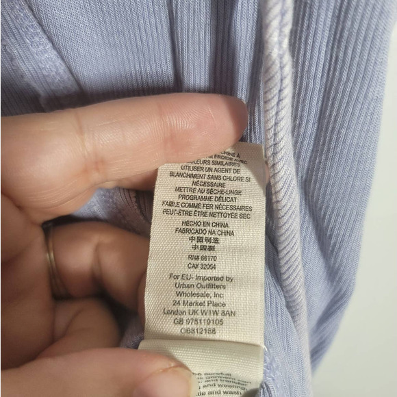 Free People Scarlett Tank Size S Tie Neck Sleeveless Stretch Top Cami Blue - Picture 8 of 8